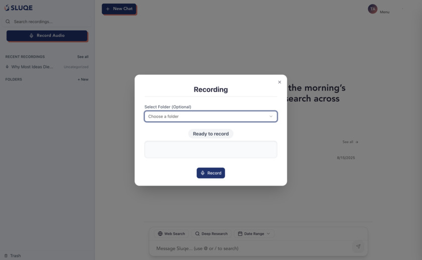 Sluqe Landing Page