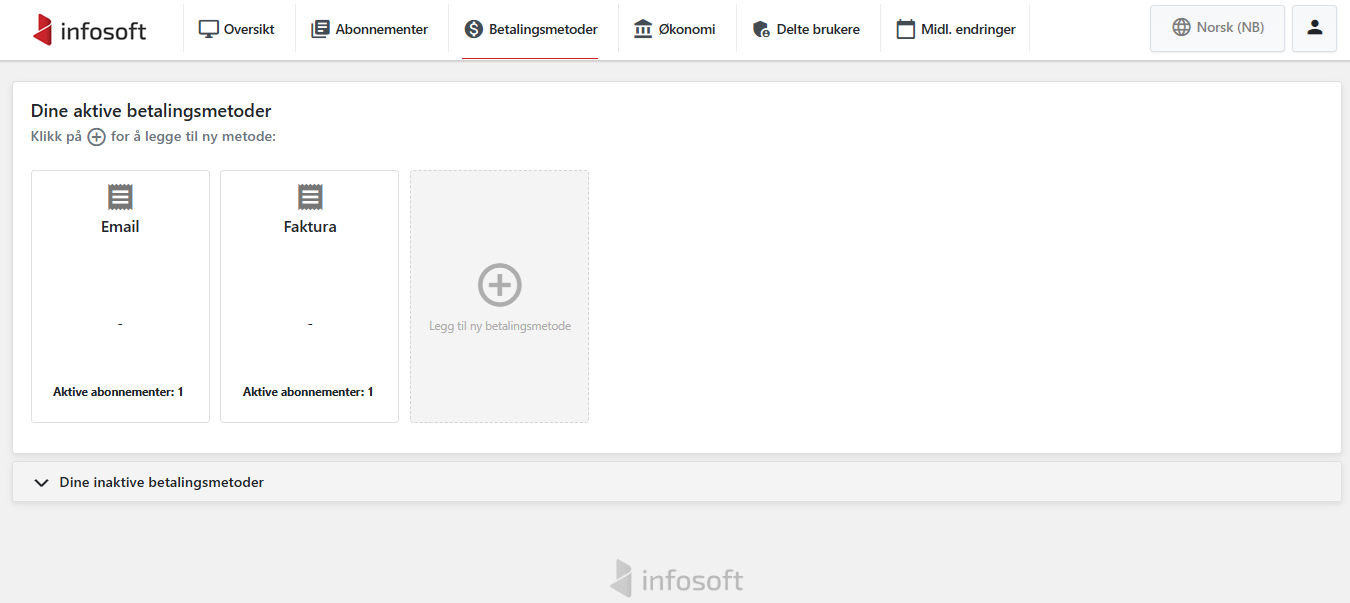 INFO-Subscription Manage payment methods