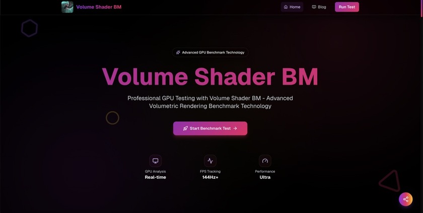 Volume Shader BM Landing Page