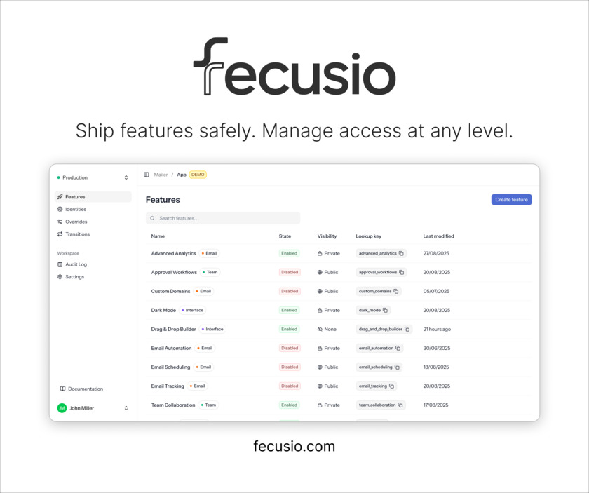 Fecusio Landing Page