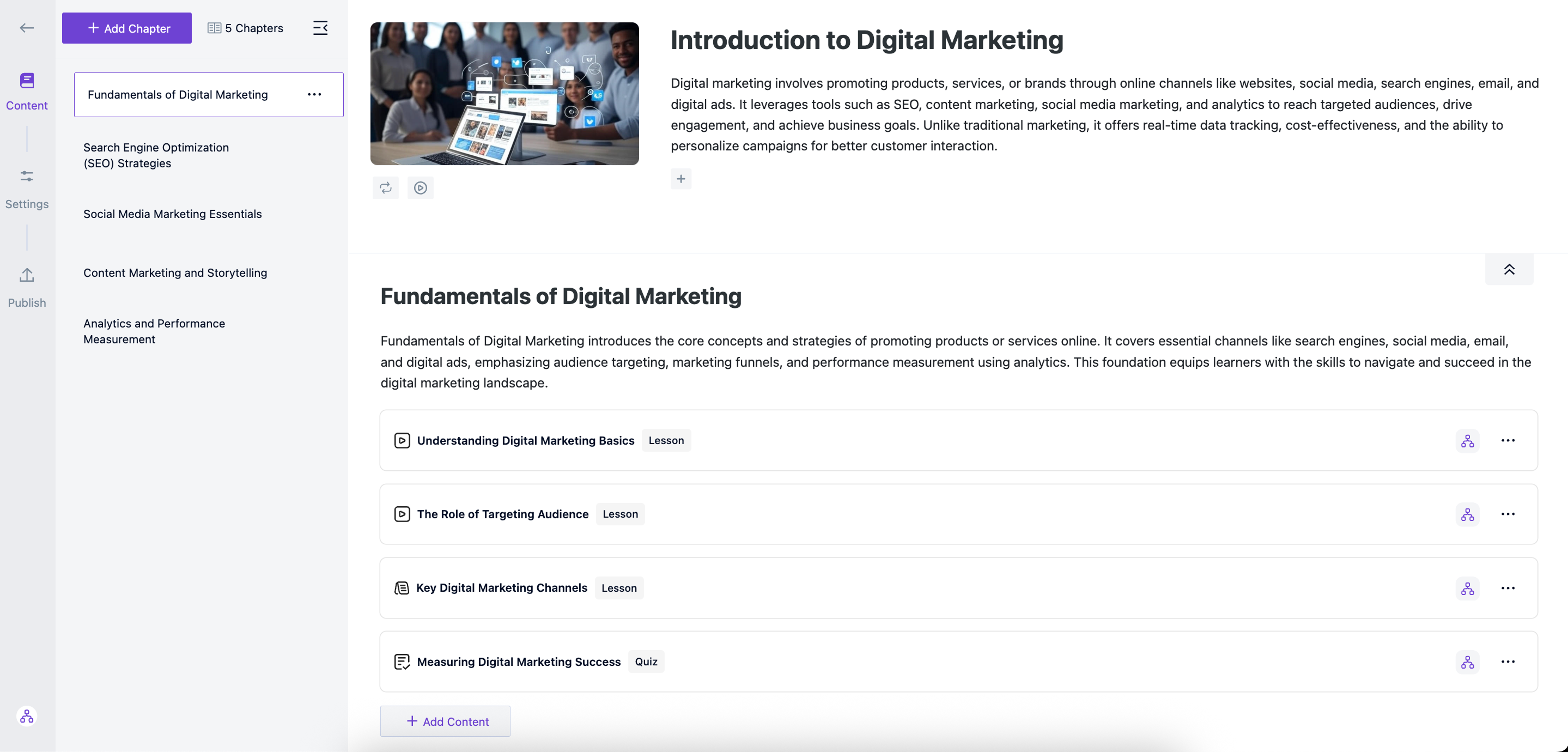 Creator LMS Creator LMS Course Creation Area