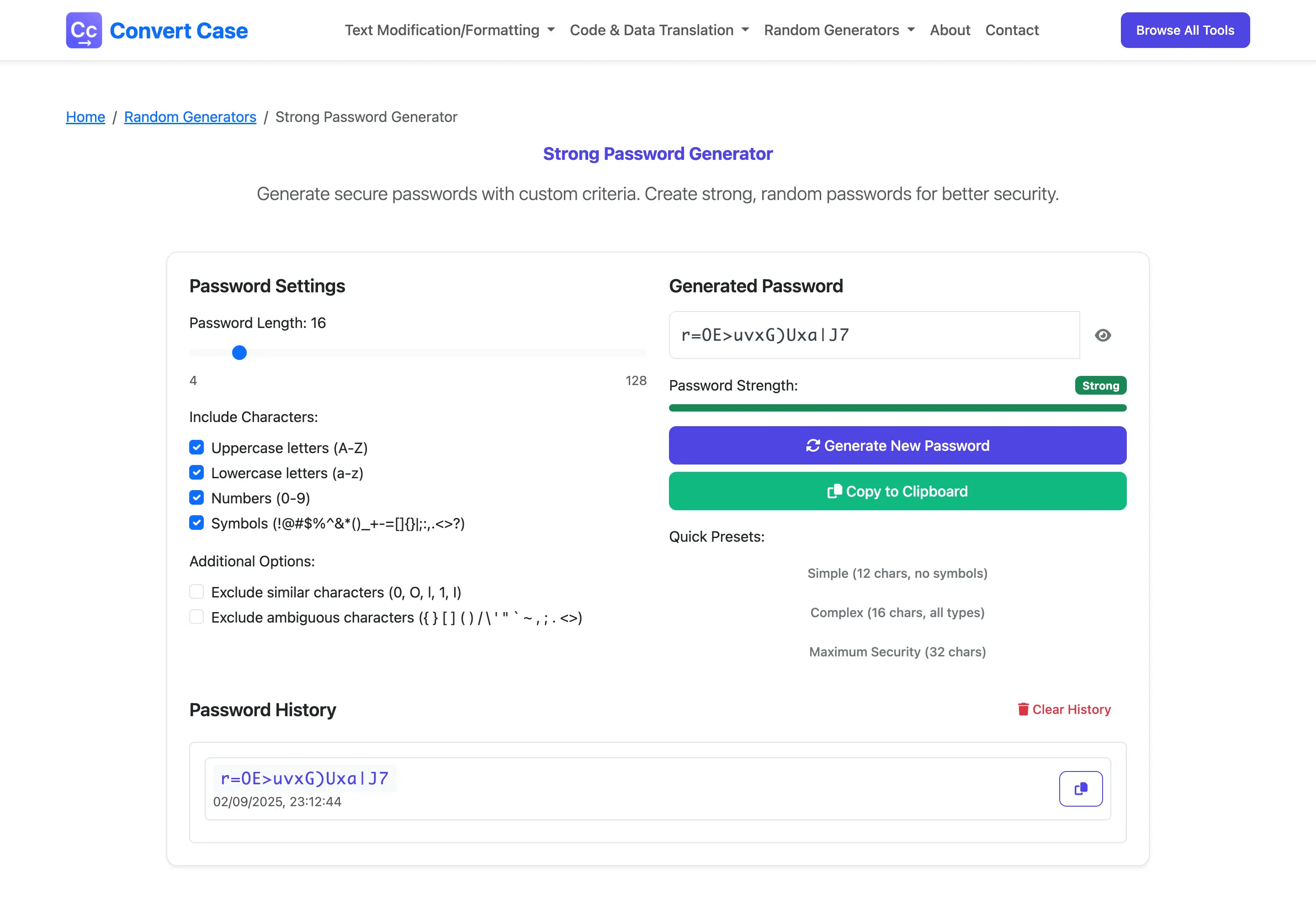 Case Convert Tool Strong Password Generator