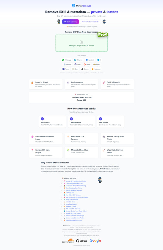 MetaRemover Landing Page