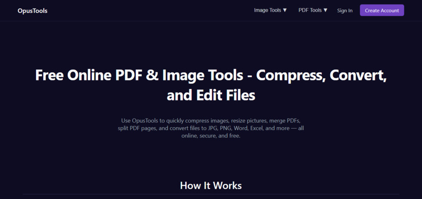 OpusTools.xyz Landing Page