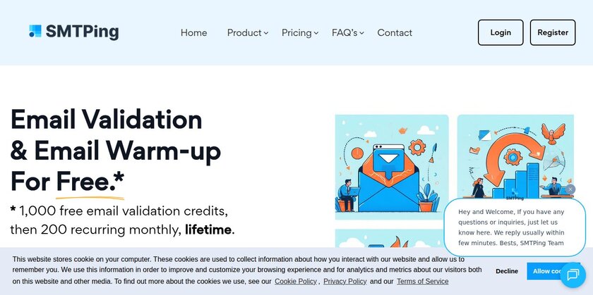 SMTPing Landing Page