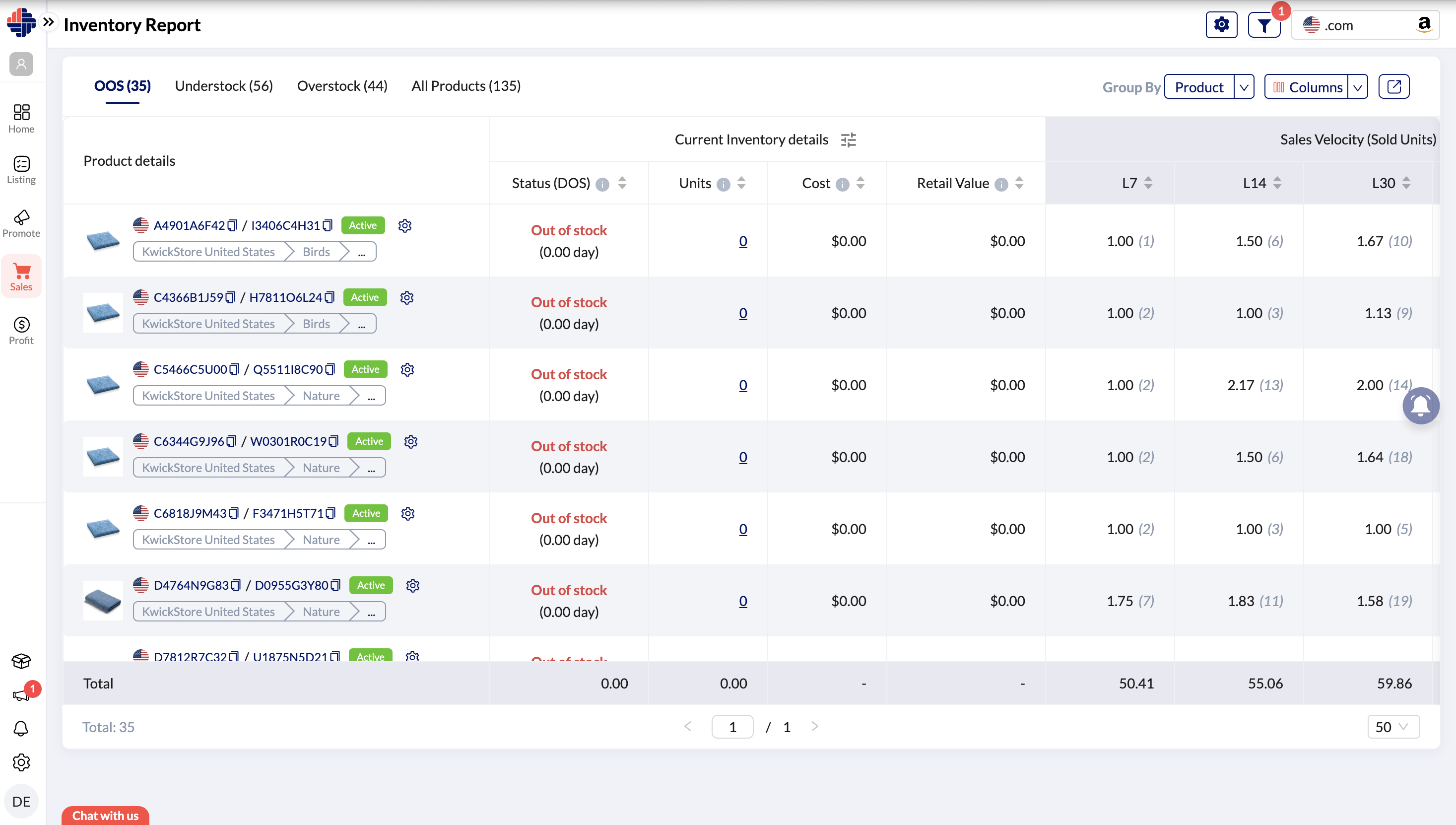 KwickMetrics Inventory Report
