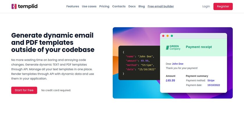 Templid Landing Page