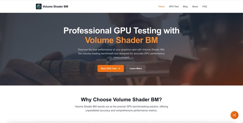 VolumeShaderBM.net Landing Page
