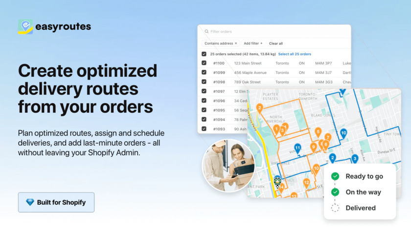 EasyRoutes Landing Page