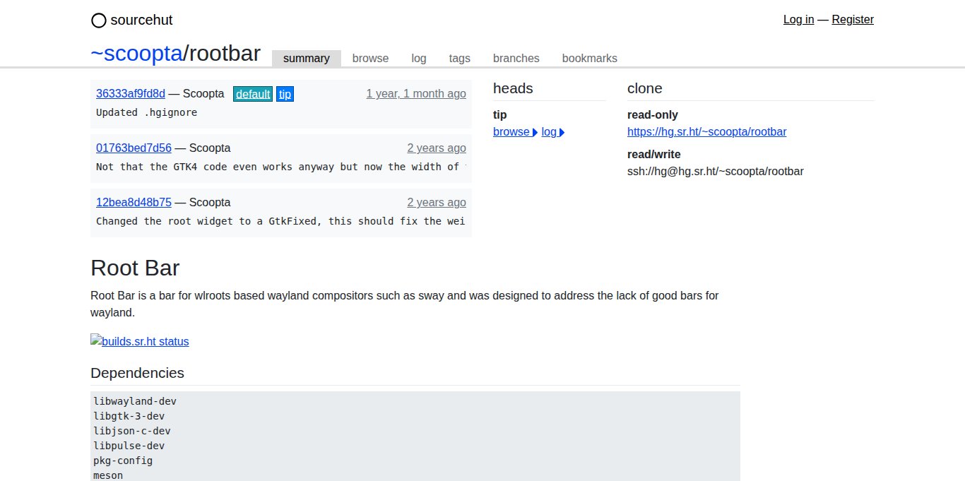 rootbar Landing page