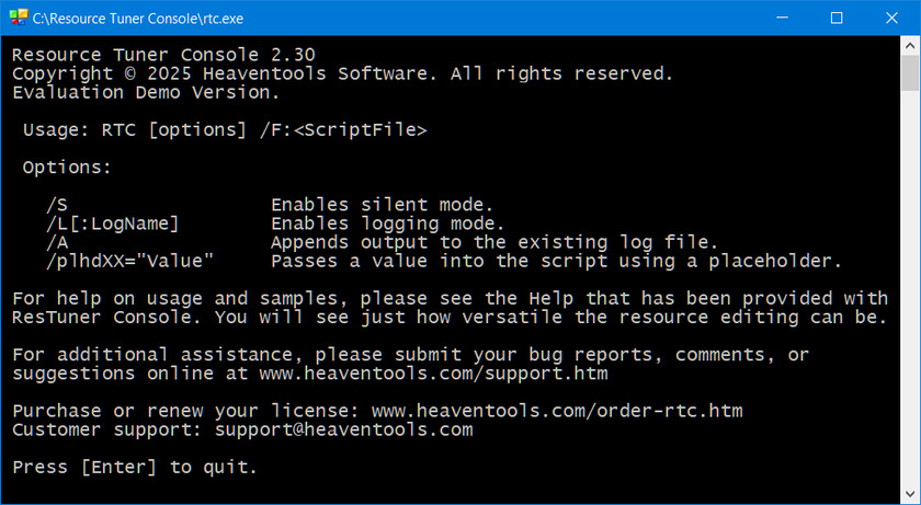 Resource Tuner Console Landing Page