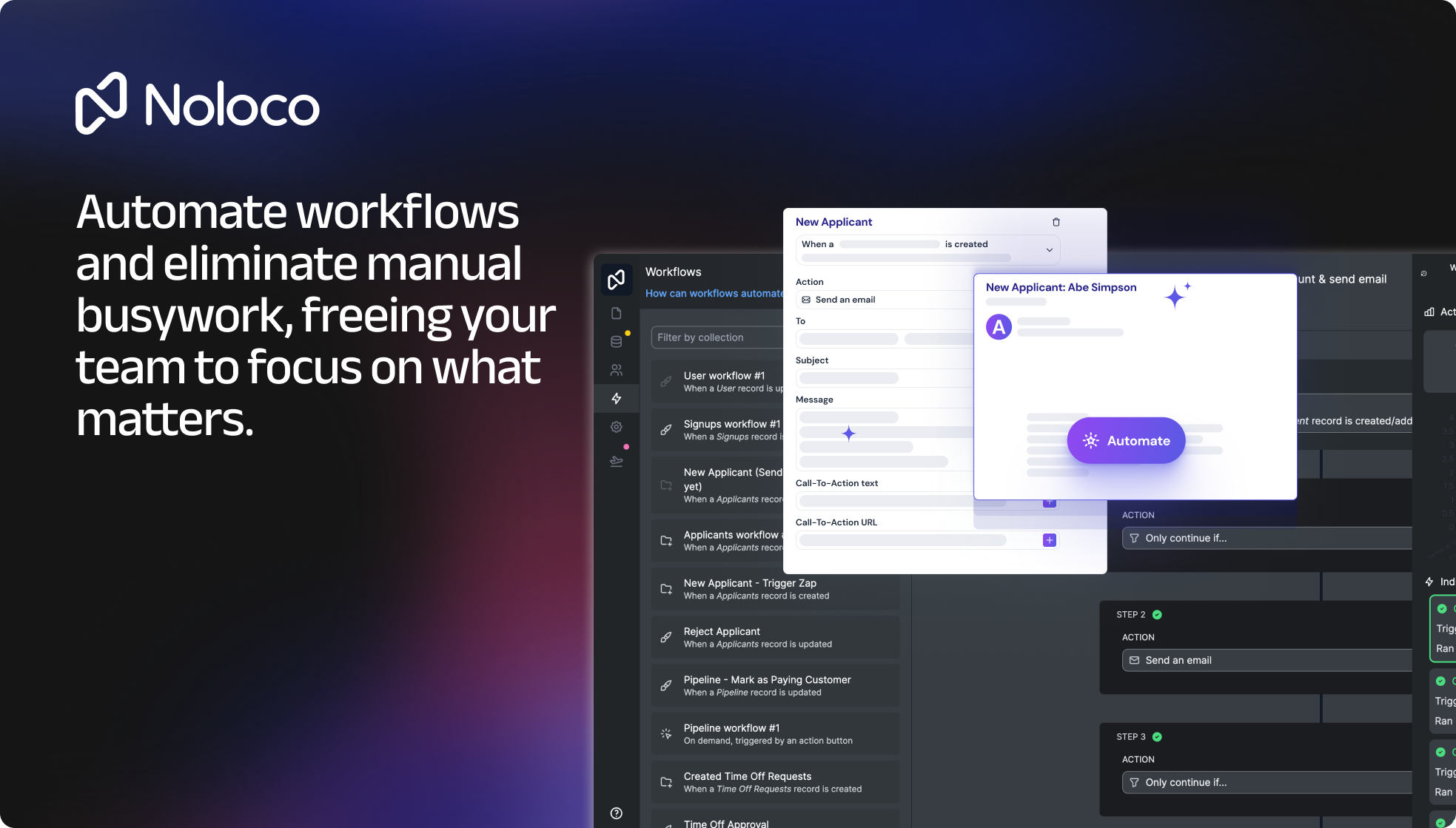 Noloco No limits to automations, and all in one place