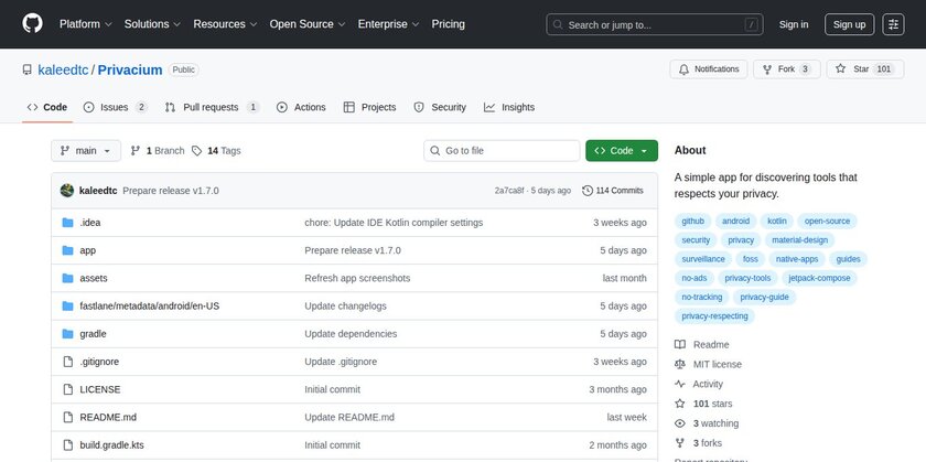 Privacium Landing Page