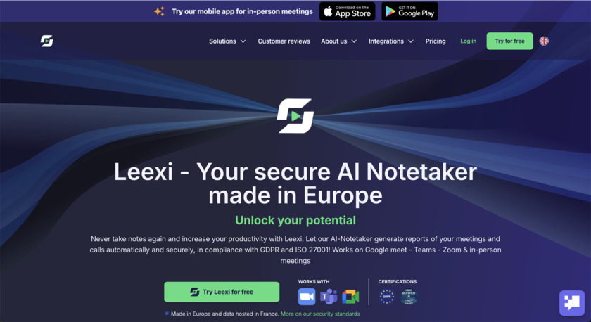 Leexi Landing Page