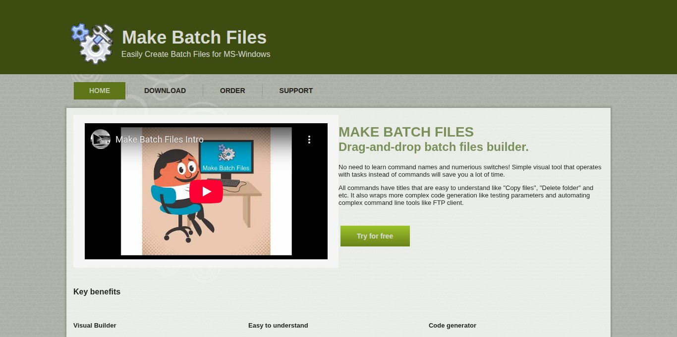 Make Batch Files Landing page