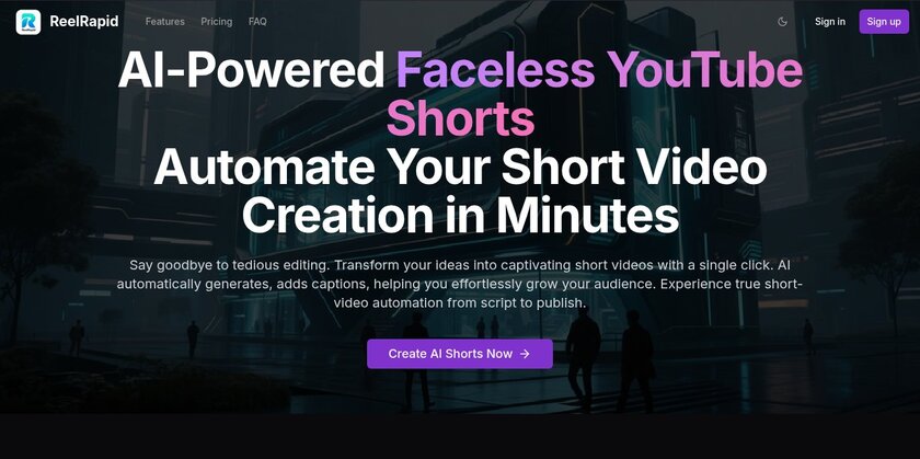 ReelRapid Landing Page