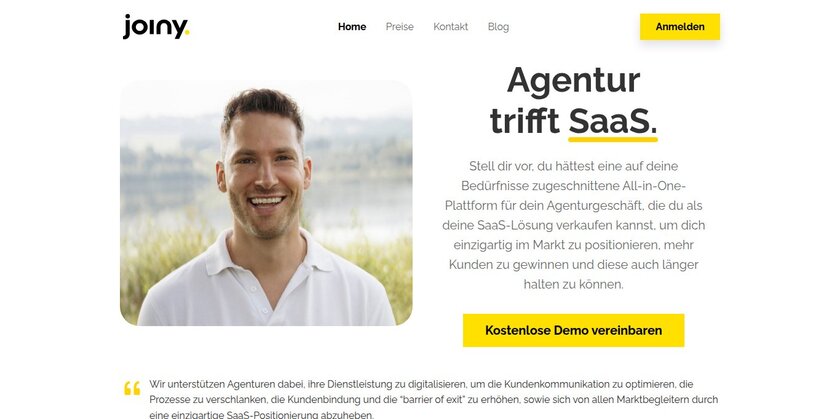 joiny.io Landing Page