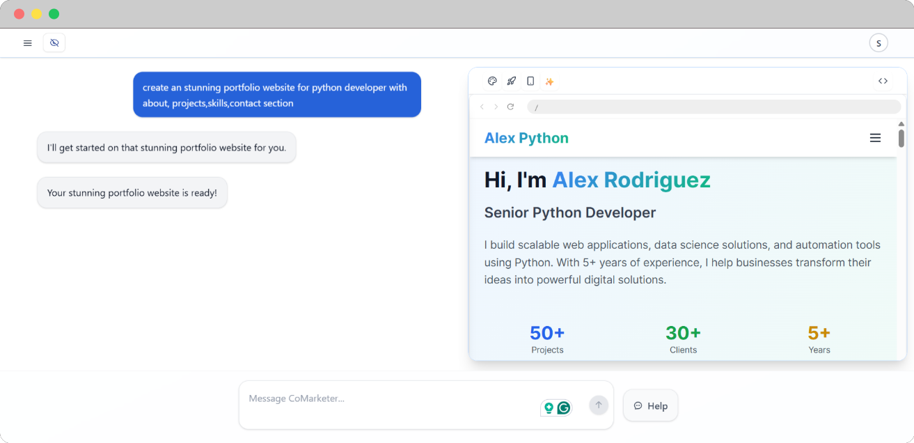 Comarketer.dev Comarketer Prompt Interface