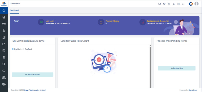 OspynDocs DMS Landing Page