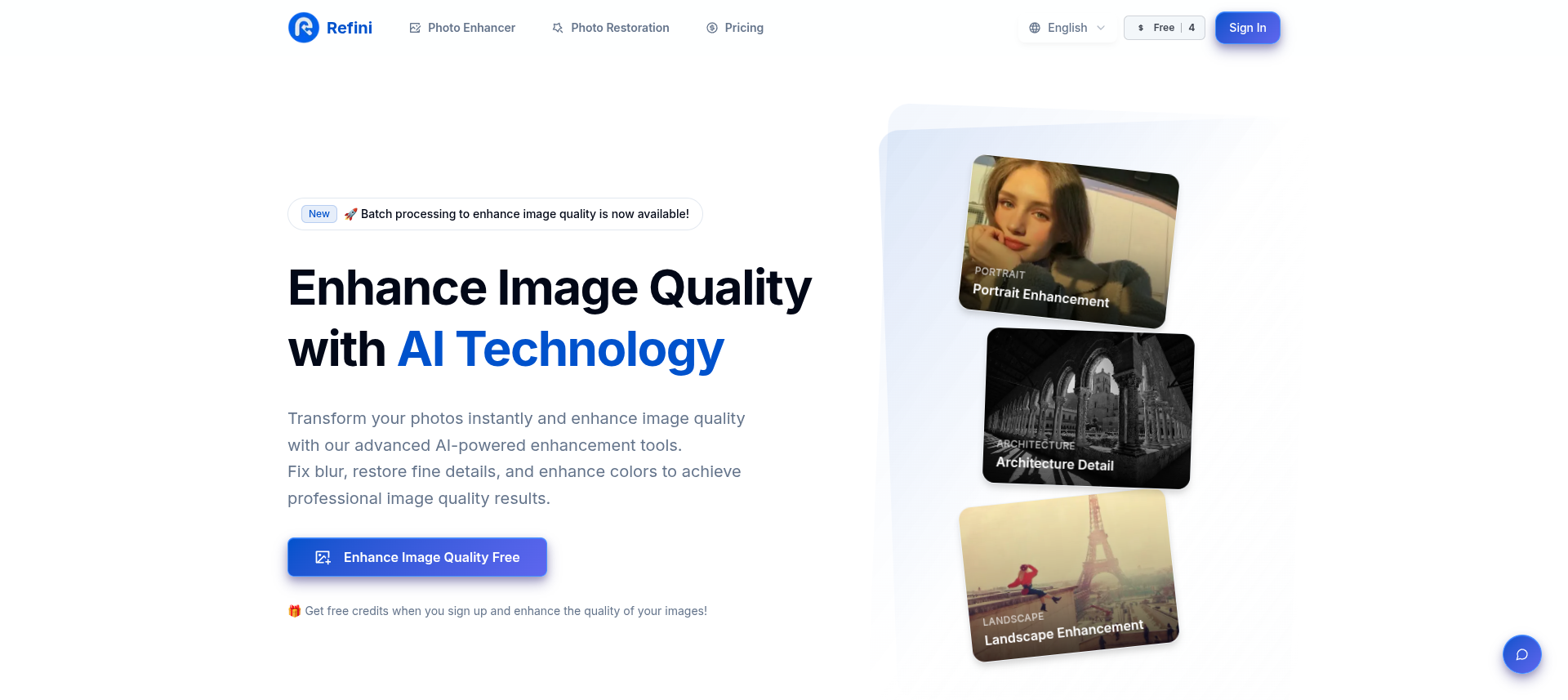 Refini.ai homepage