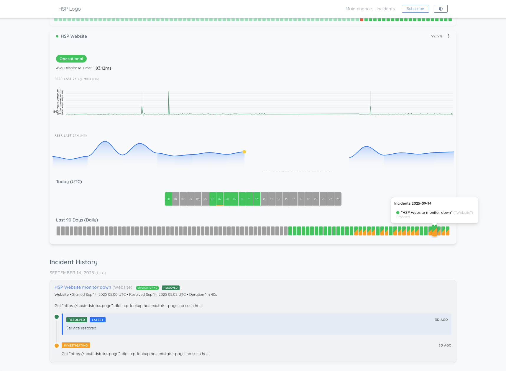 Hosted Status Page Status Page Example