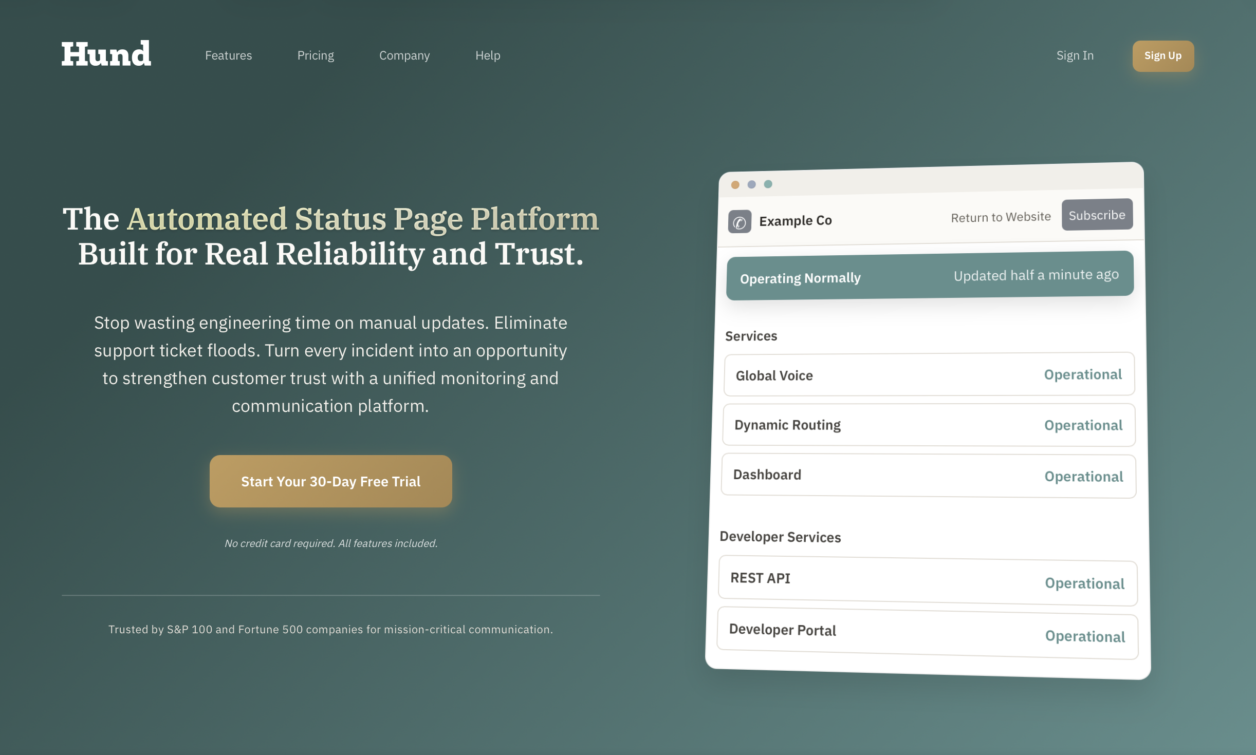 Hund Landing page