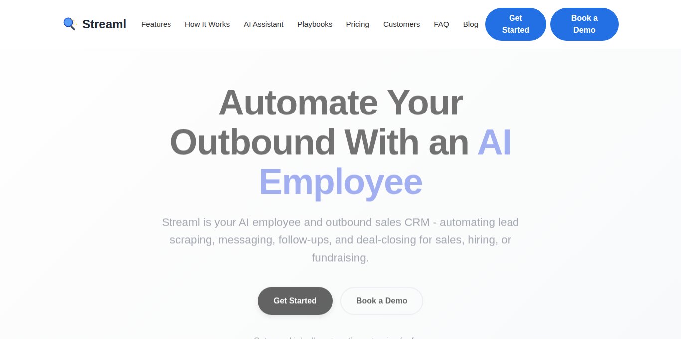 Streaml App Landing page