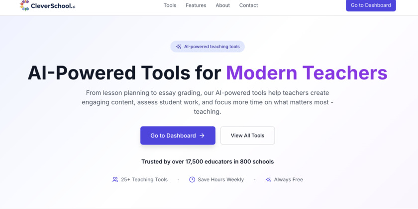 Clever School AI Landing Page
