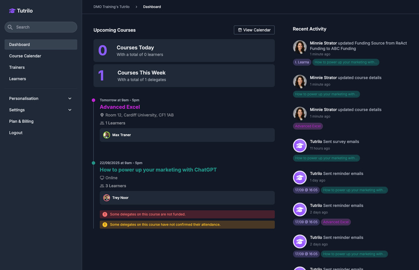 Tutrilo Landing Page