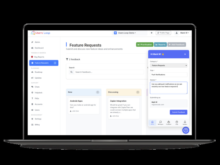 Users Loop Landing Page
