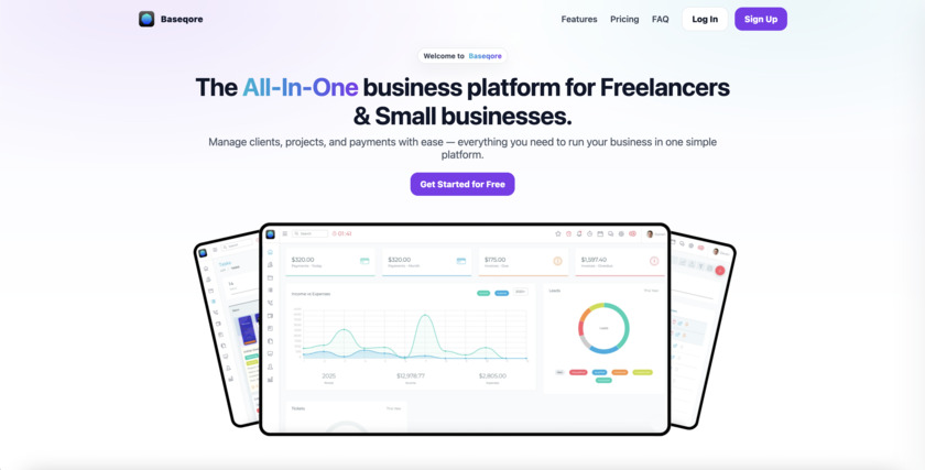 Baseqore Landing Page