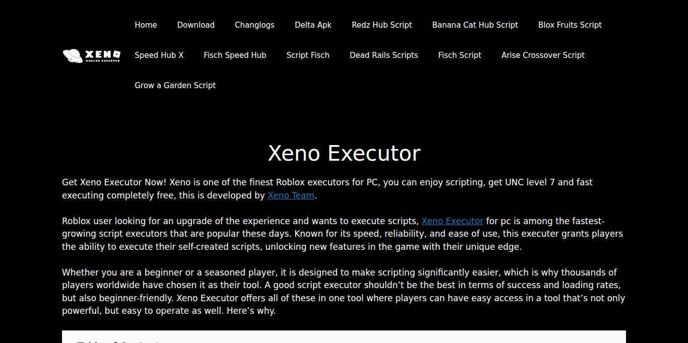Xeno Executor Landing page