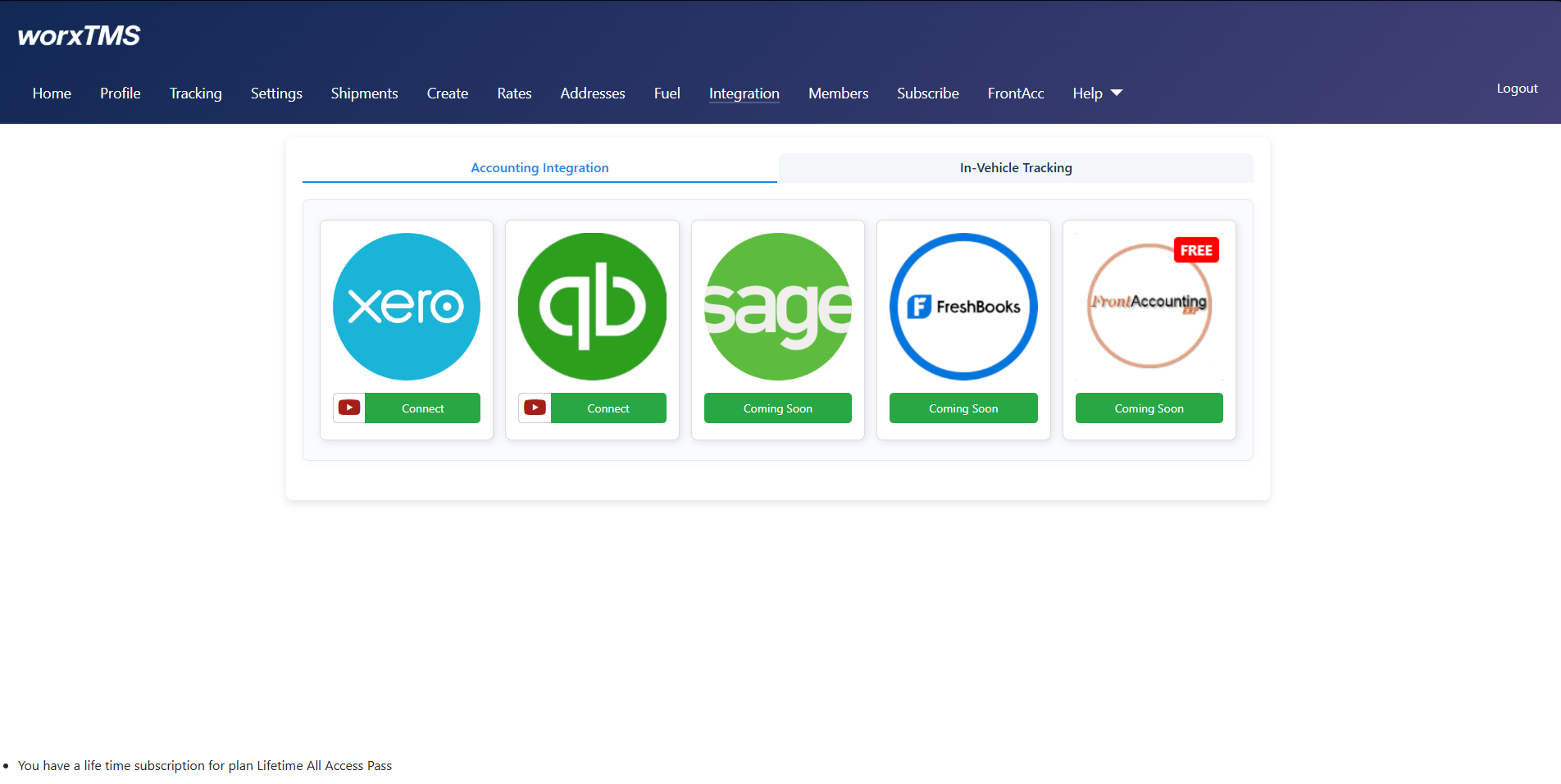 worxTMS Integrations