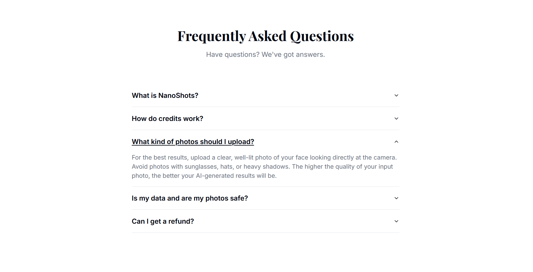NanoShots.app FAQs