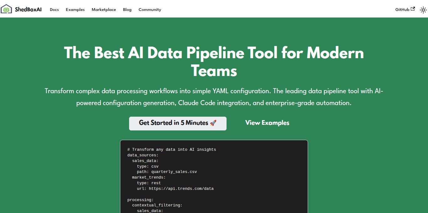 ShedBoxAI Landing page