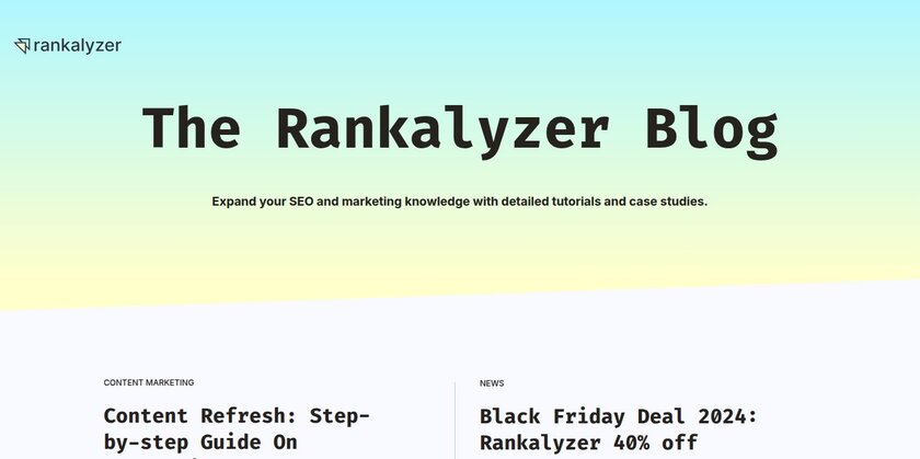 Rankalyzer.io Landing Page