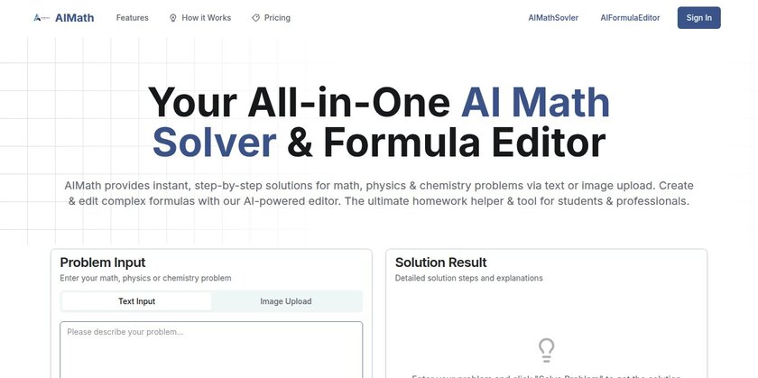 AIMath.cc Landing Page