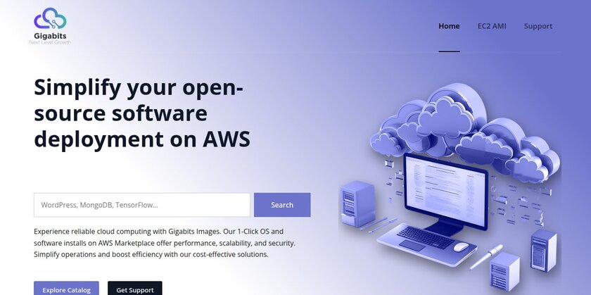 Gigabits Cloud Landing Page