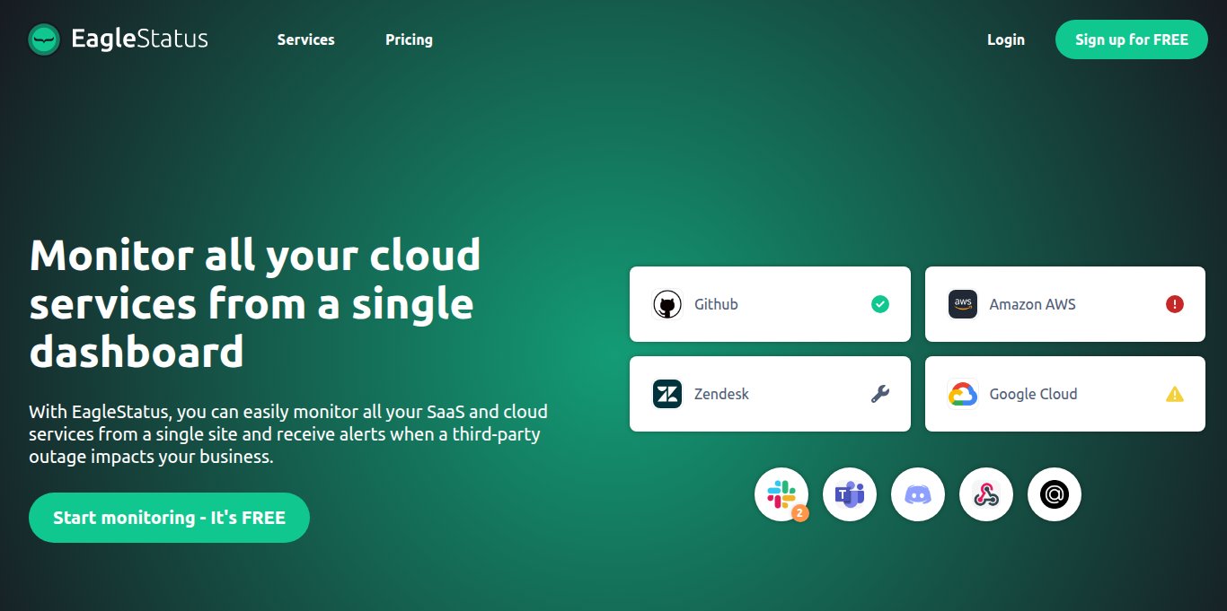 EagleStatus Landing page