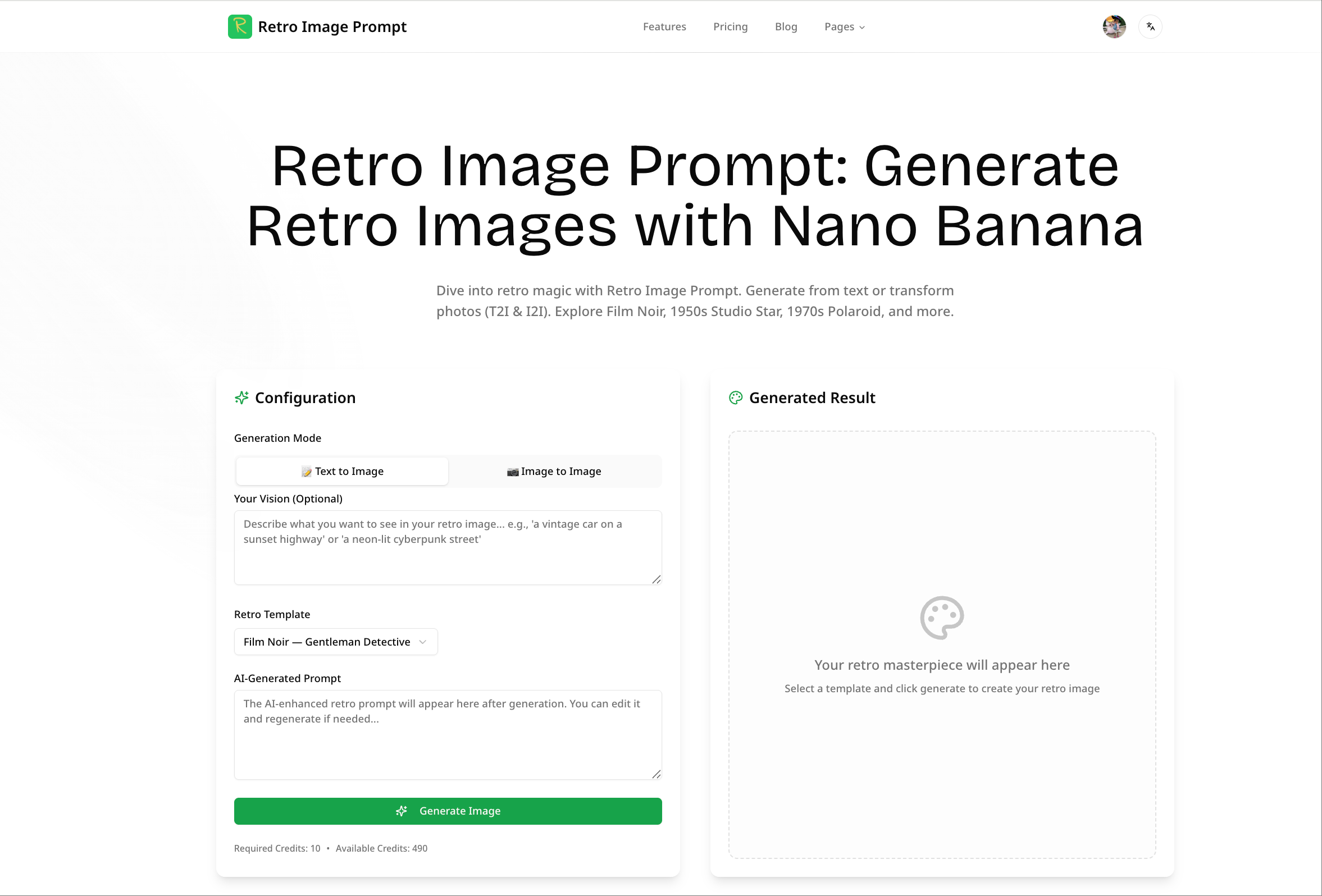 Retro Image Prompt 
