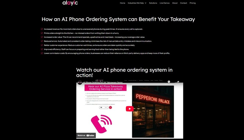 Alayic Landing Page
