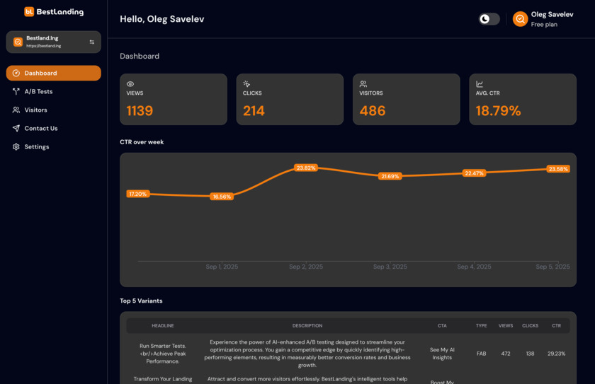 BestLanding Landing Page