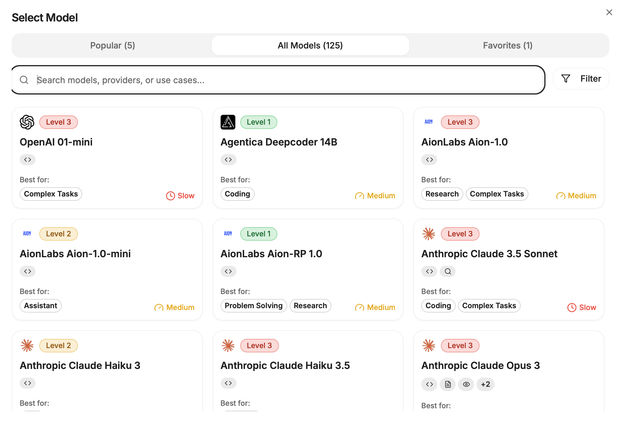 Onada.ai Choose from 150+ Models