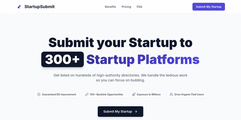 StartupSubmit.app Landing Page