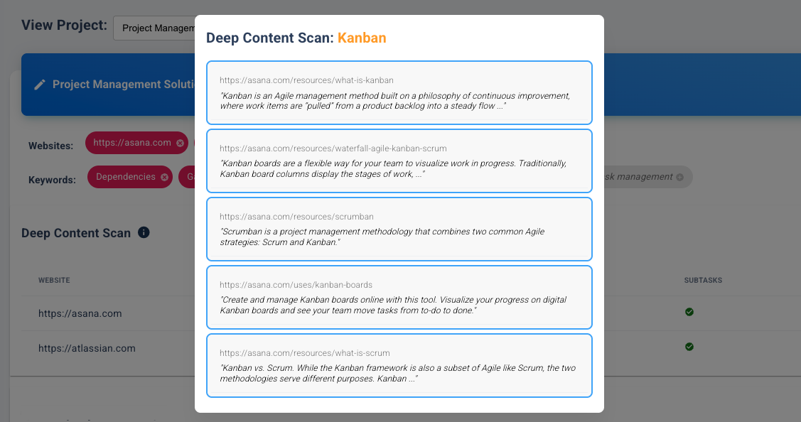 SuiteCompete Deep Content Scan into Feature Claims