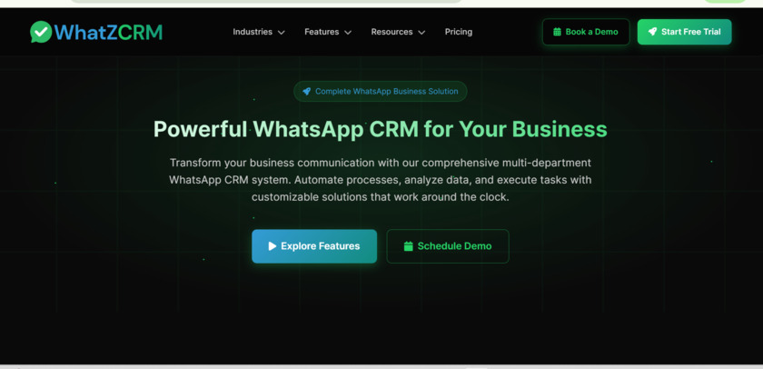 WhatzCRM Landing Page