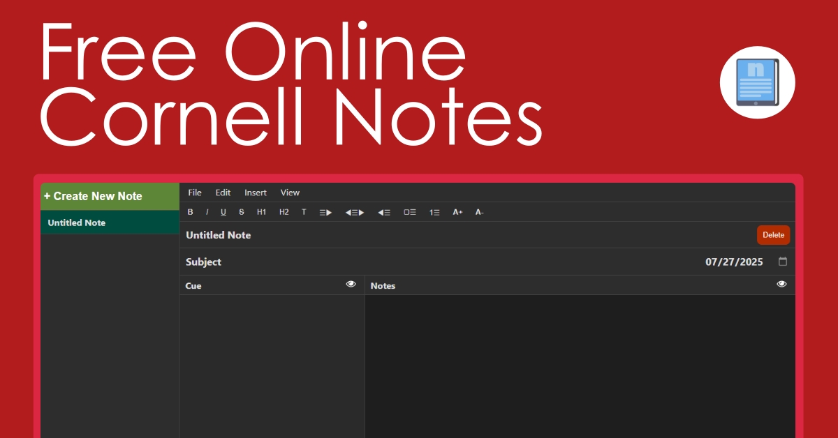 Online Notepad Online Cornell Notes