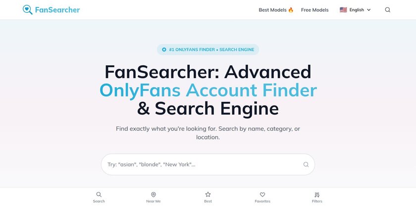 FanSearcher Landing Page