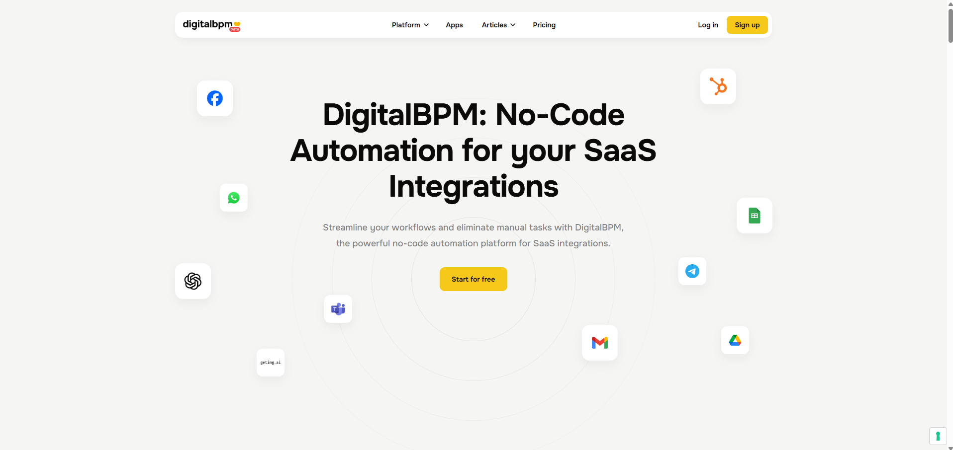 DigitalBPM Landing Page