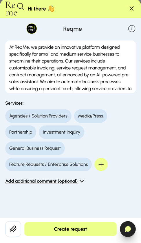Reqme.co Landing Page